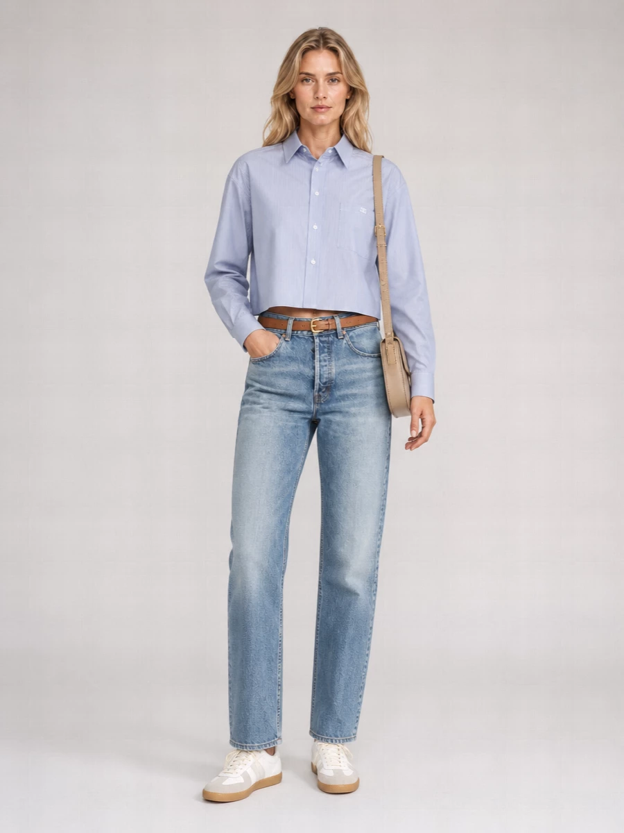 Celine Denim Mid-Rise Straight-Leg Boyfriend Jeans