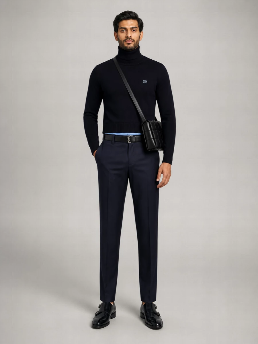 Off-White Virgin Wool Slim-Fit Tailored Trousers