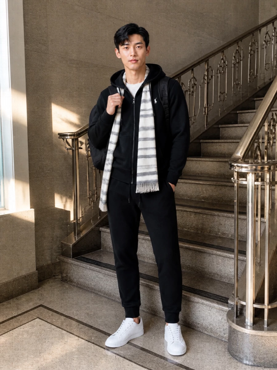 Ralph lauren hoodie black joggers white adidas
