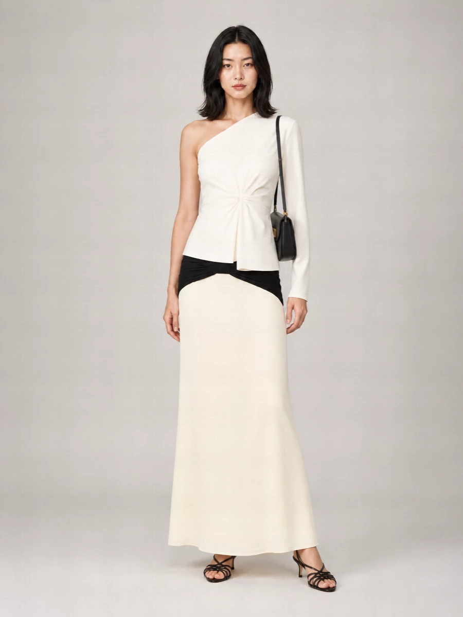 Valentino Silk One-Shoulder Blouse