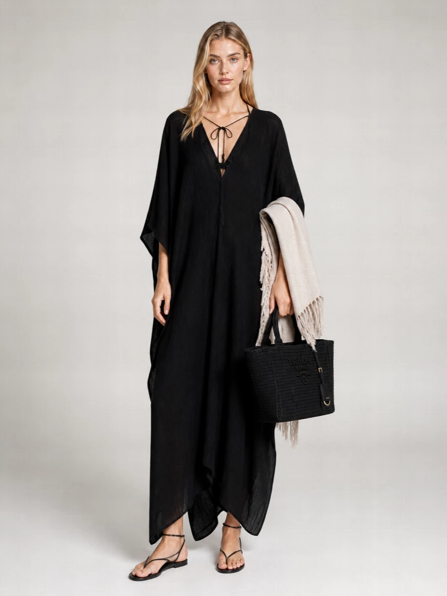 Brunello Cucinelli Linen Fringed Poncho