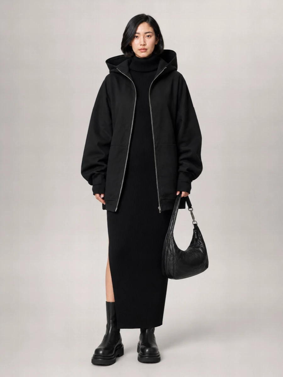 Rick Owens oversized hooded coat