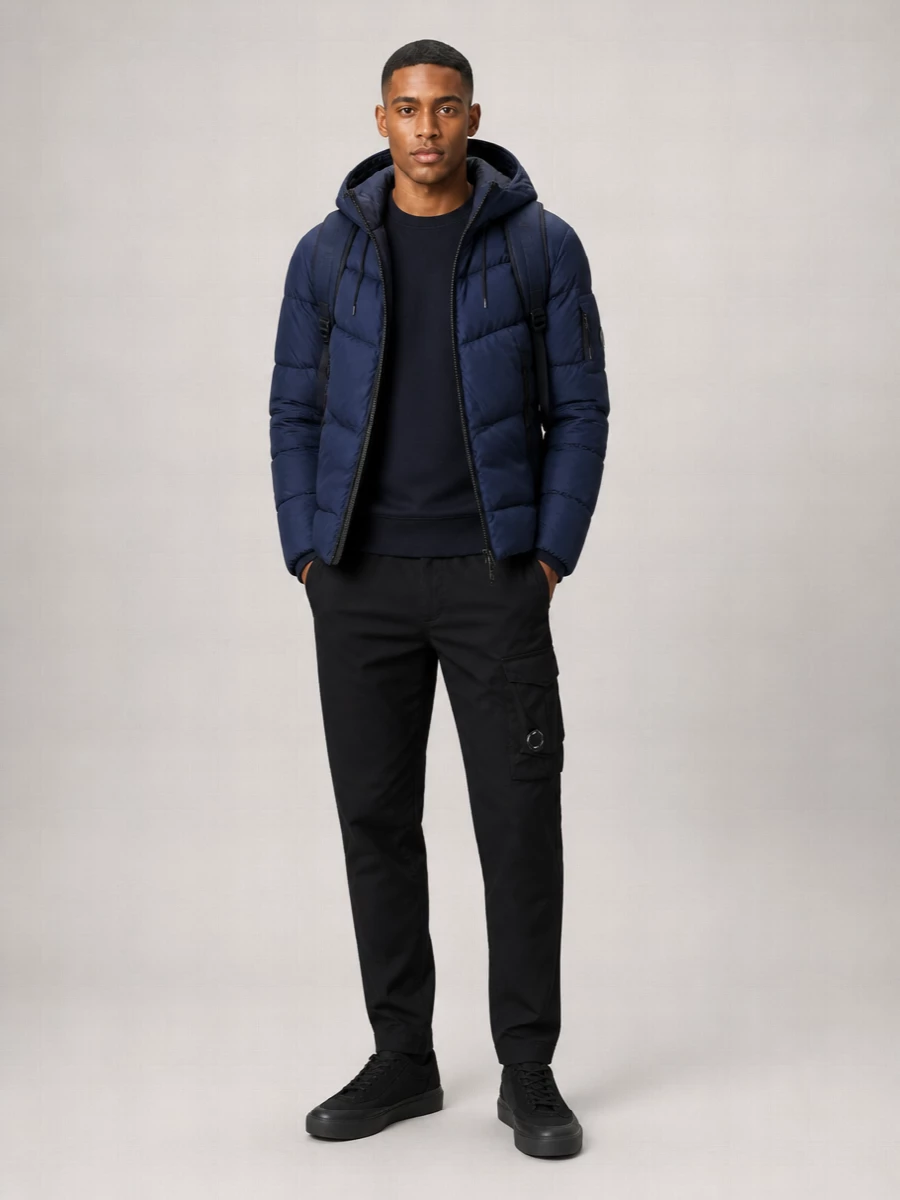 C.P. Company down hooded quilted puffer jacket