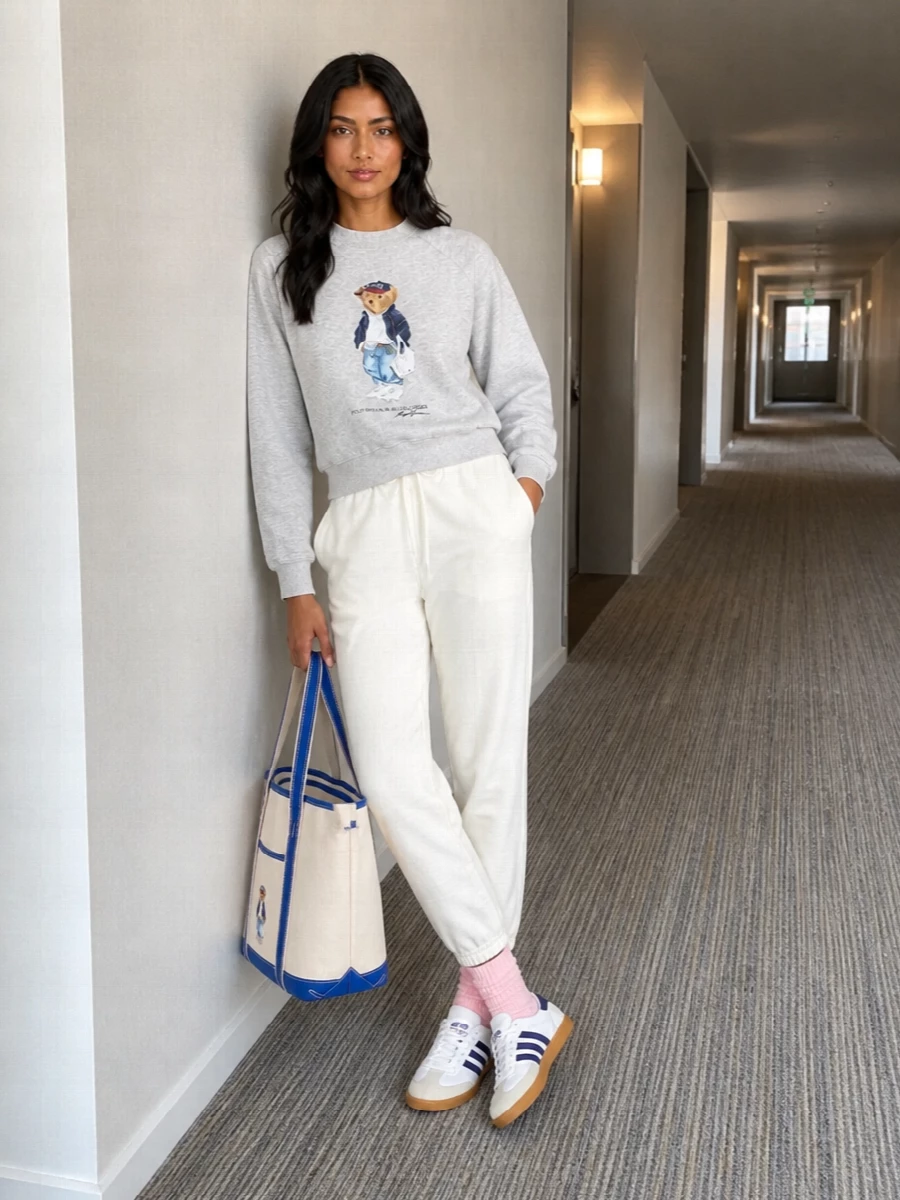 Ralph lauren polo bear sweatshirt ivory joggers