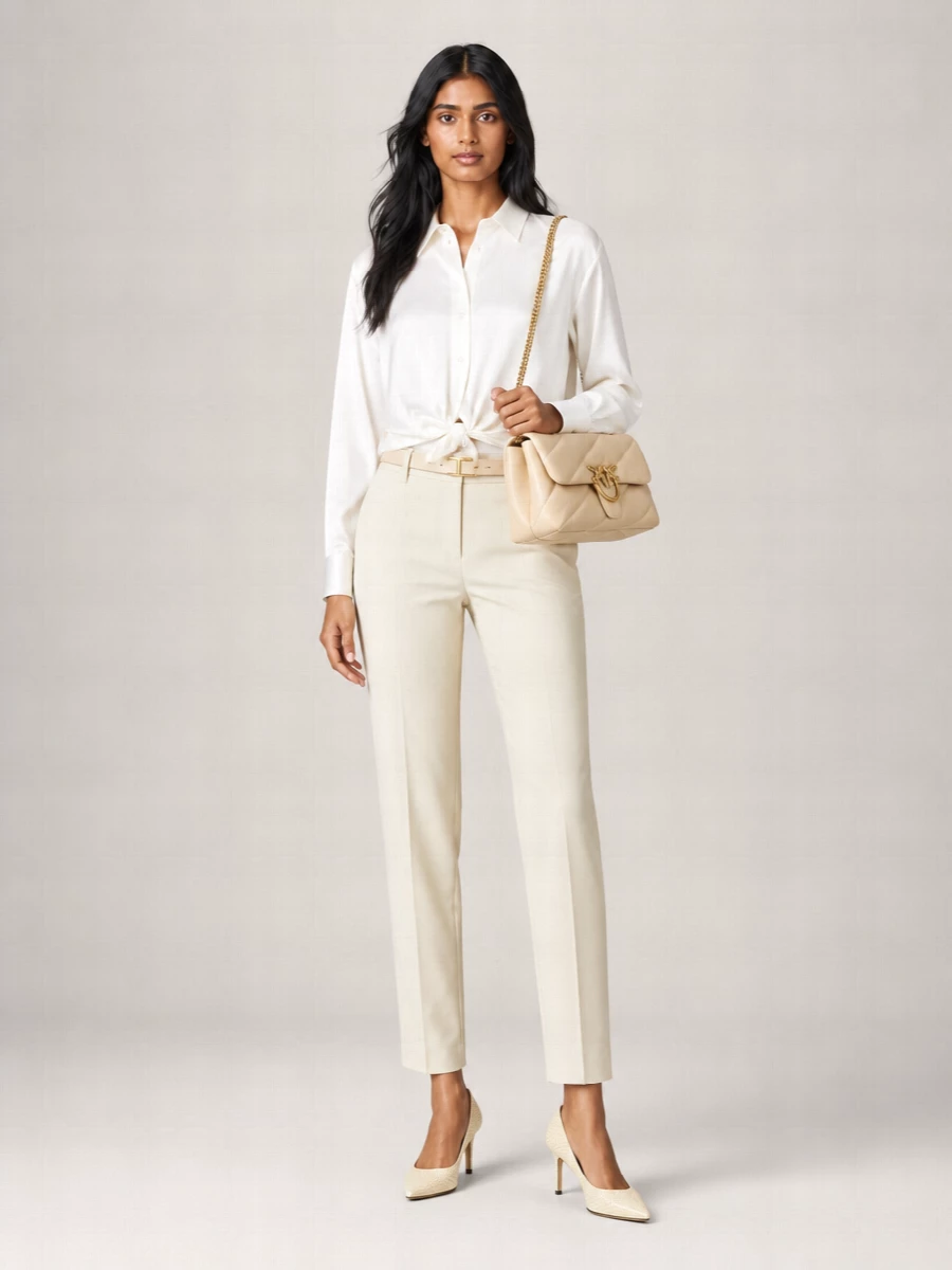Pinko Leather Tailored Trousers