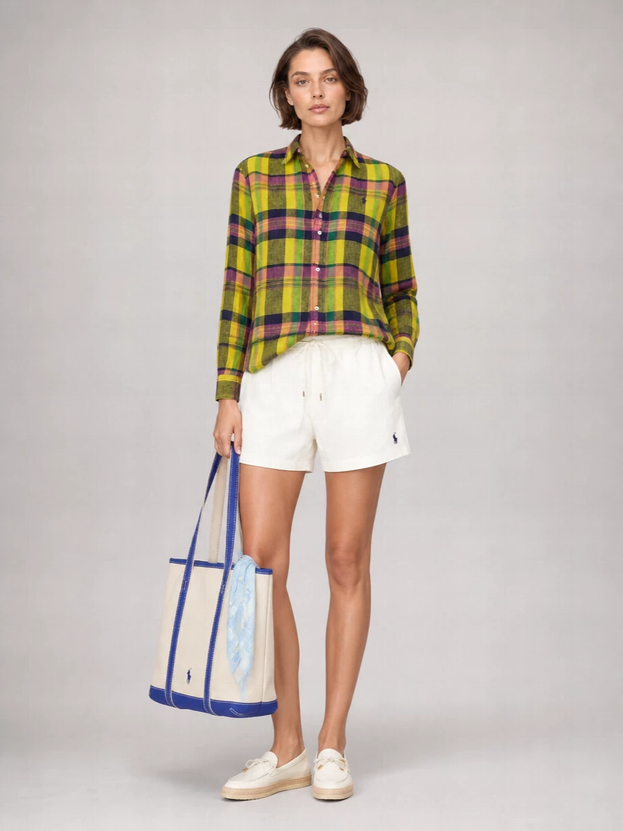 Polo Ralph Lauren Checked Linen Long-Sleeve Shirt
