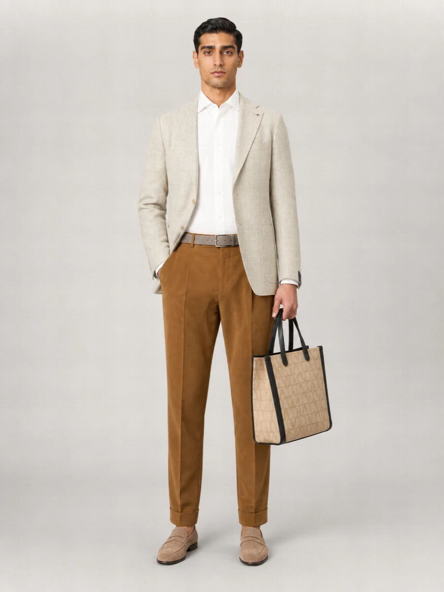 Pt Torino Linen Blend Tailored Trousers