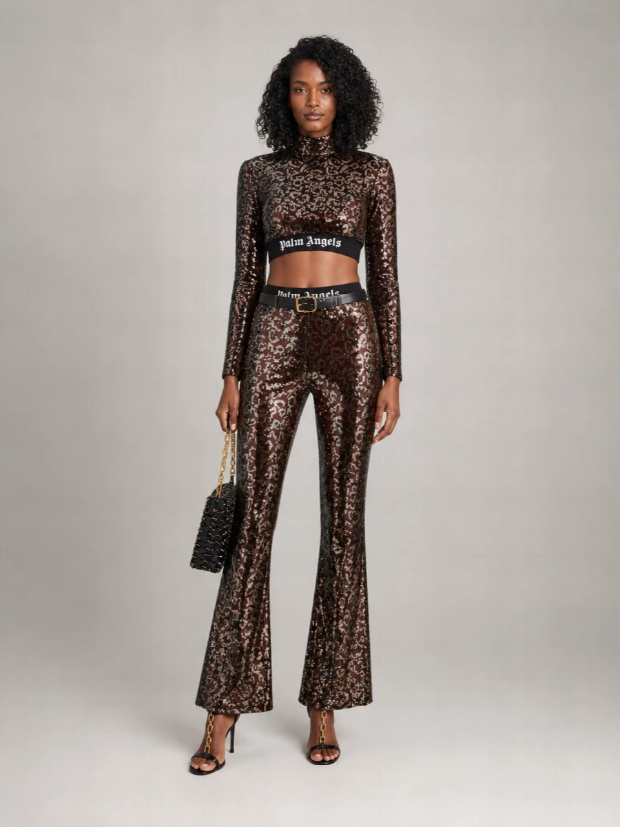 Palm Angels Sequin Flared Trousers