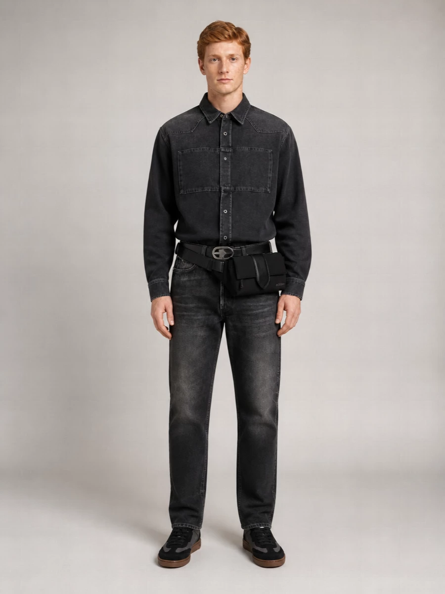 Haikure Vintage Black Straight-Leg Jeans