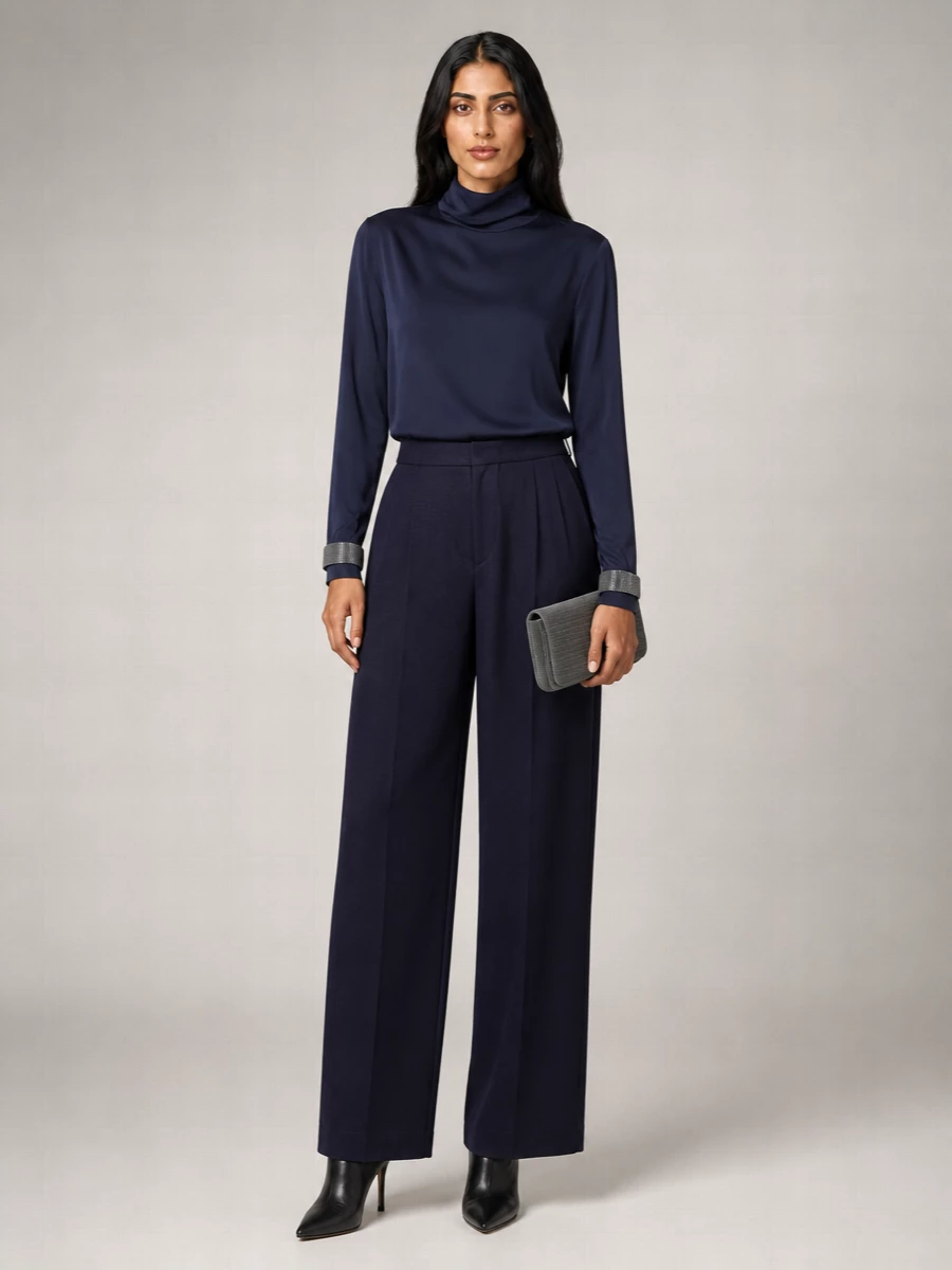 Brunello Cucinelli Silk Turtleneck Blouse