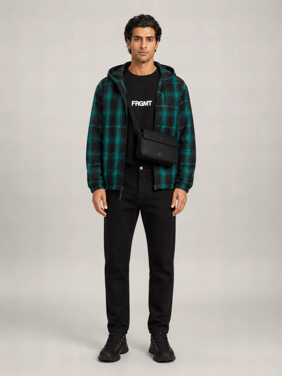 Moncler Genius checked hooded windbreaker