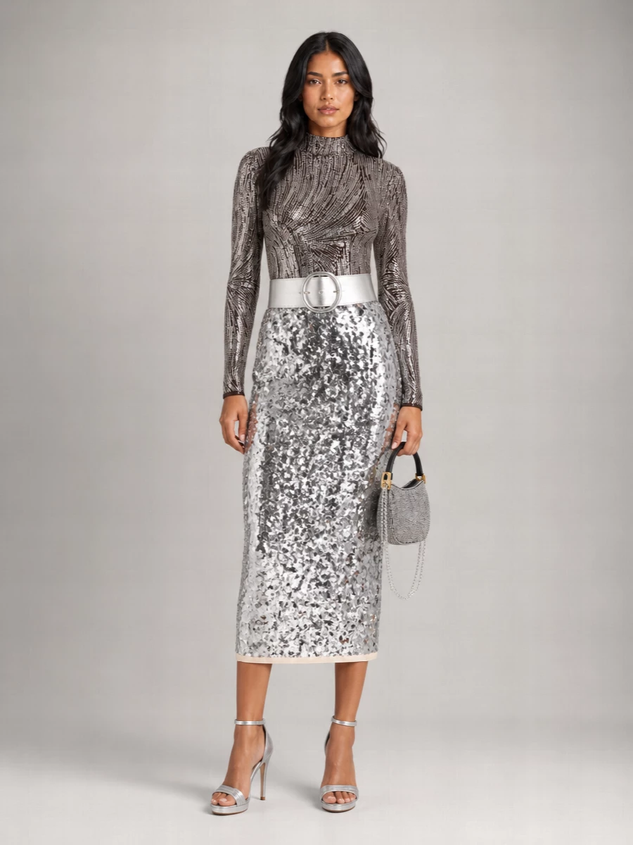 Prada Sequin Midi Skirt
