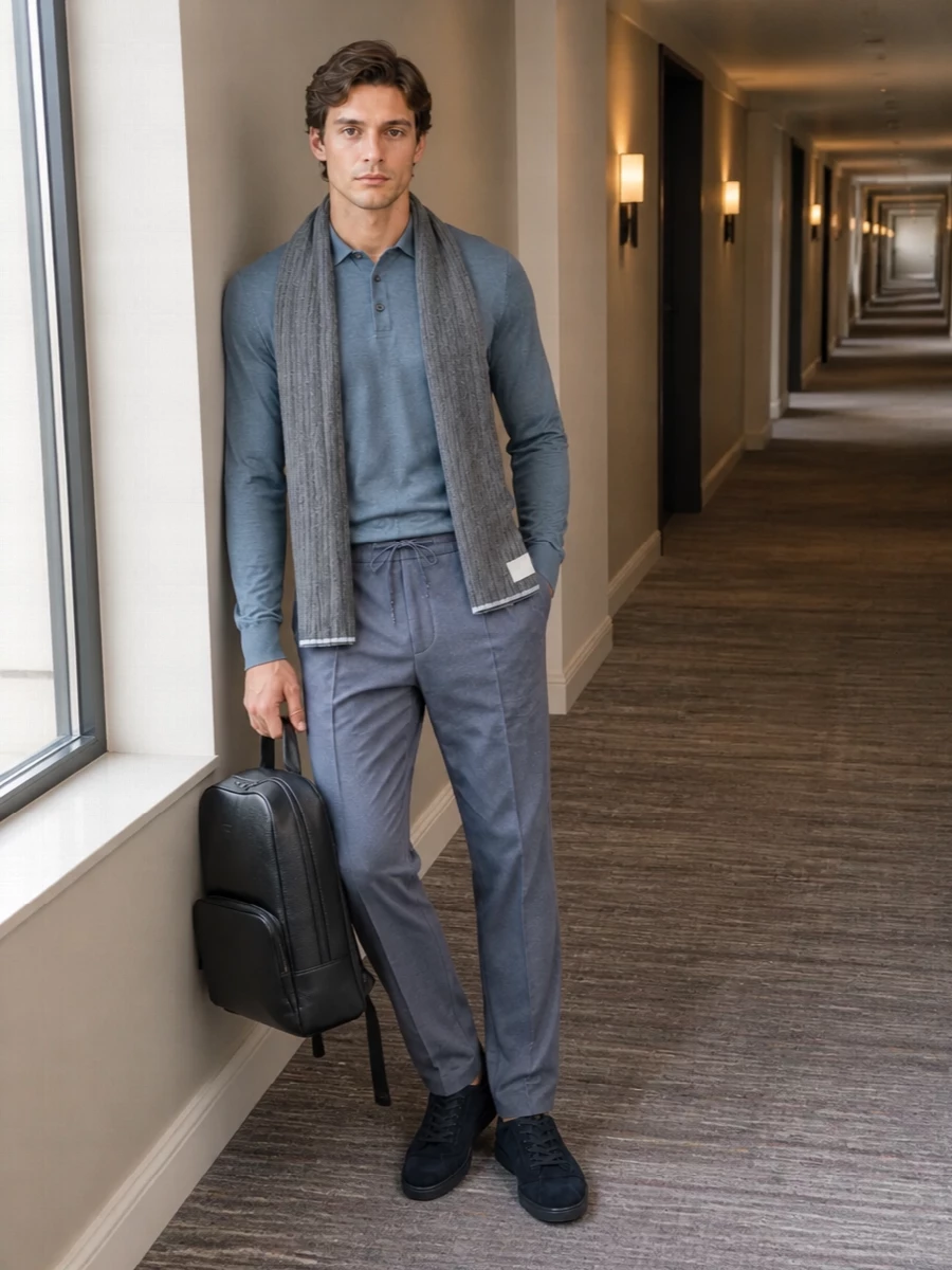 Brioni polo brunello cucinelli drawstring trousers