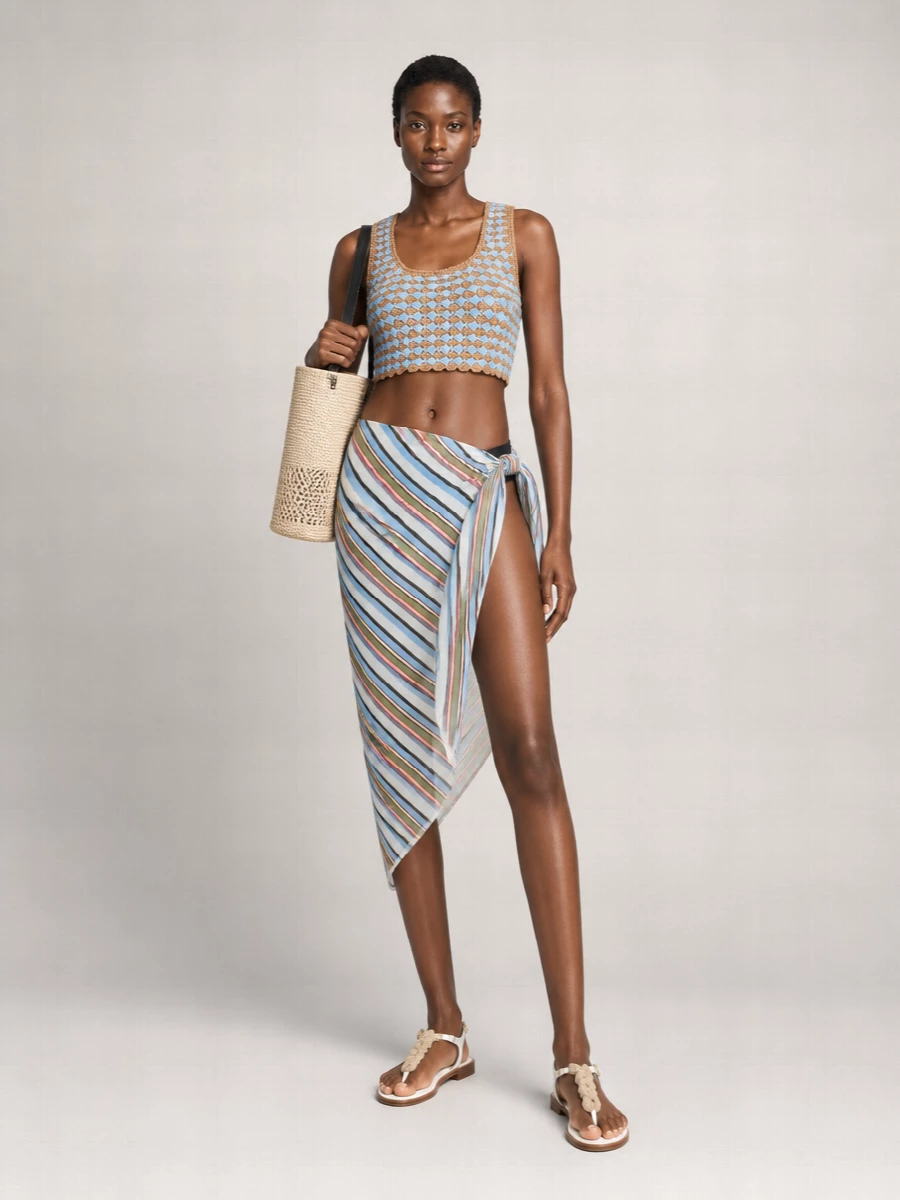 Prada Cotton Embroidered Sarong