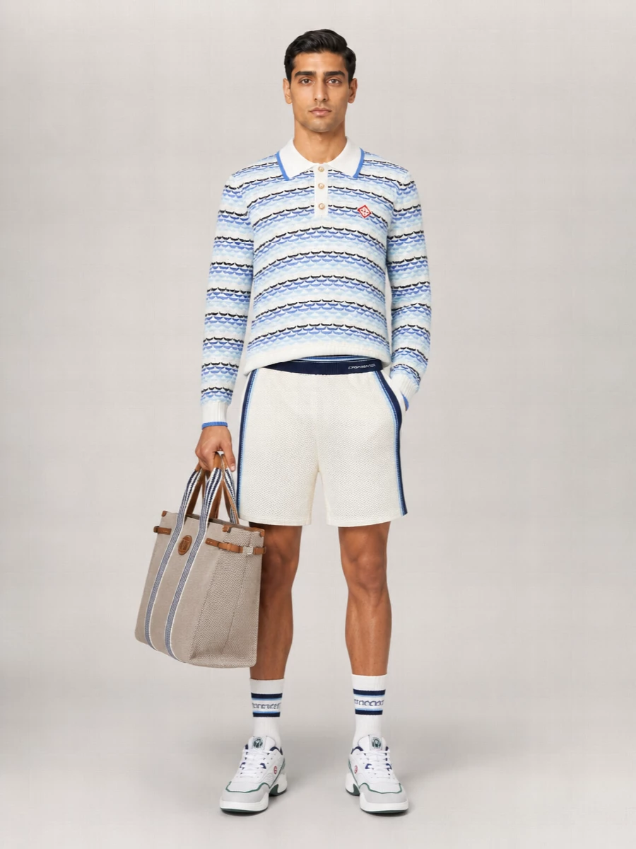 Casablanca Cotton Long-Sleeve Polo Shirt