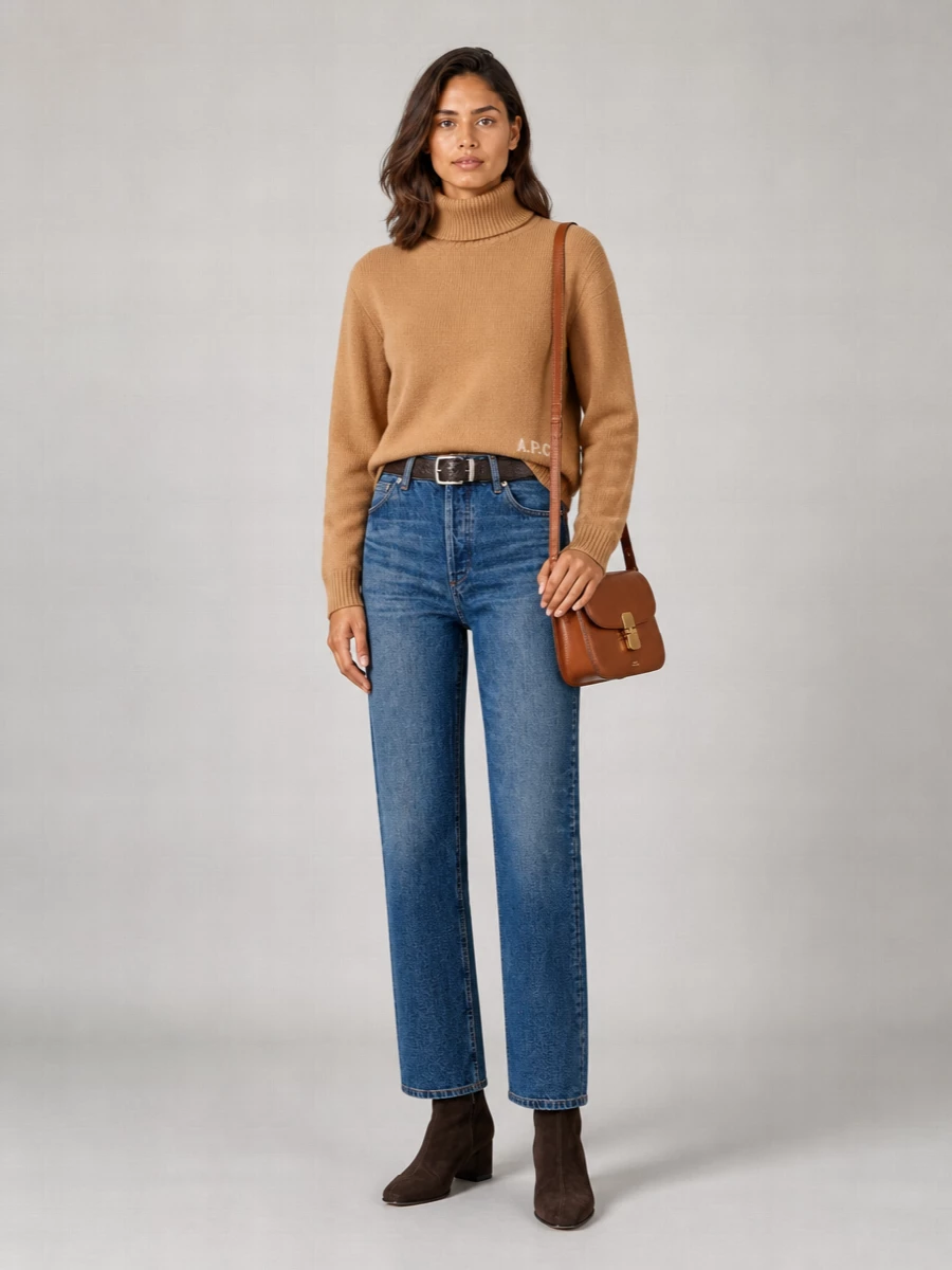 A.p.c. Denim High-Rise Straight-Leg Jeans