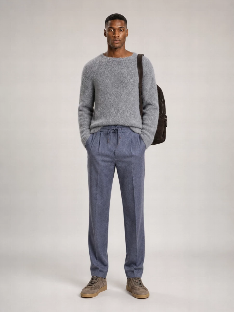 Brunello Cucinelli Virgin Wool Pleated Regular-Fit Trousers
