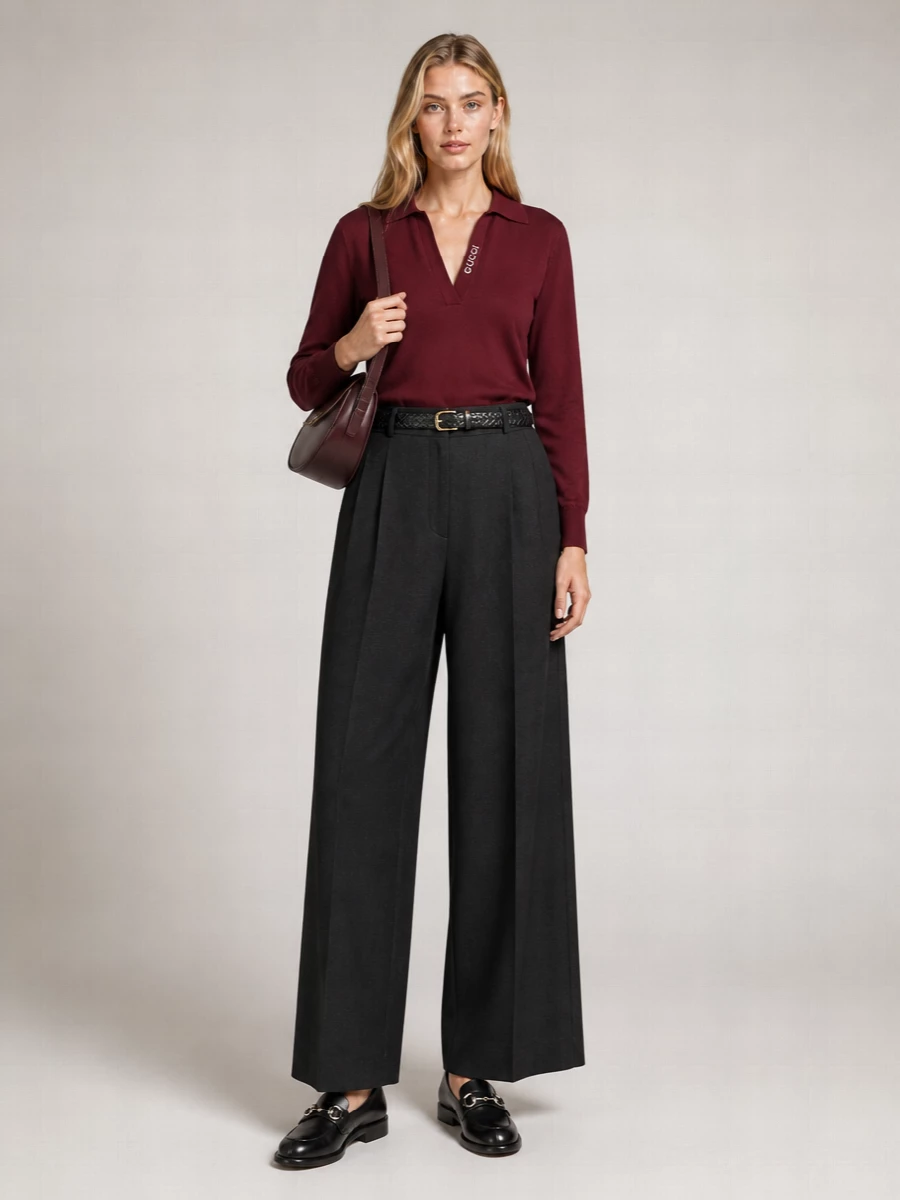 Gucci Wool Oversized V-Neck Polo Jumper