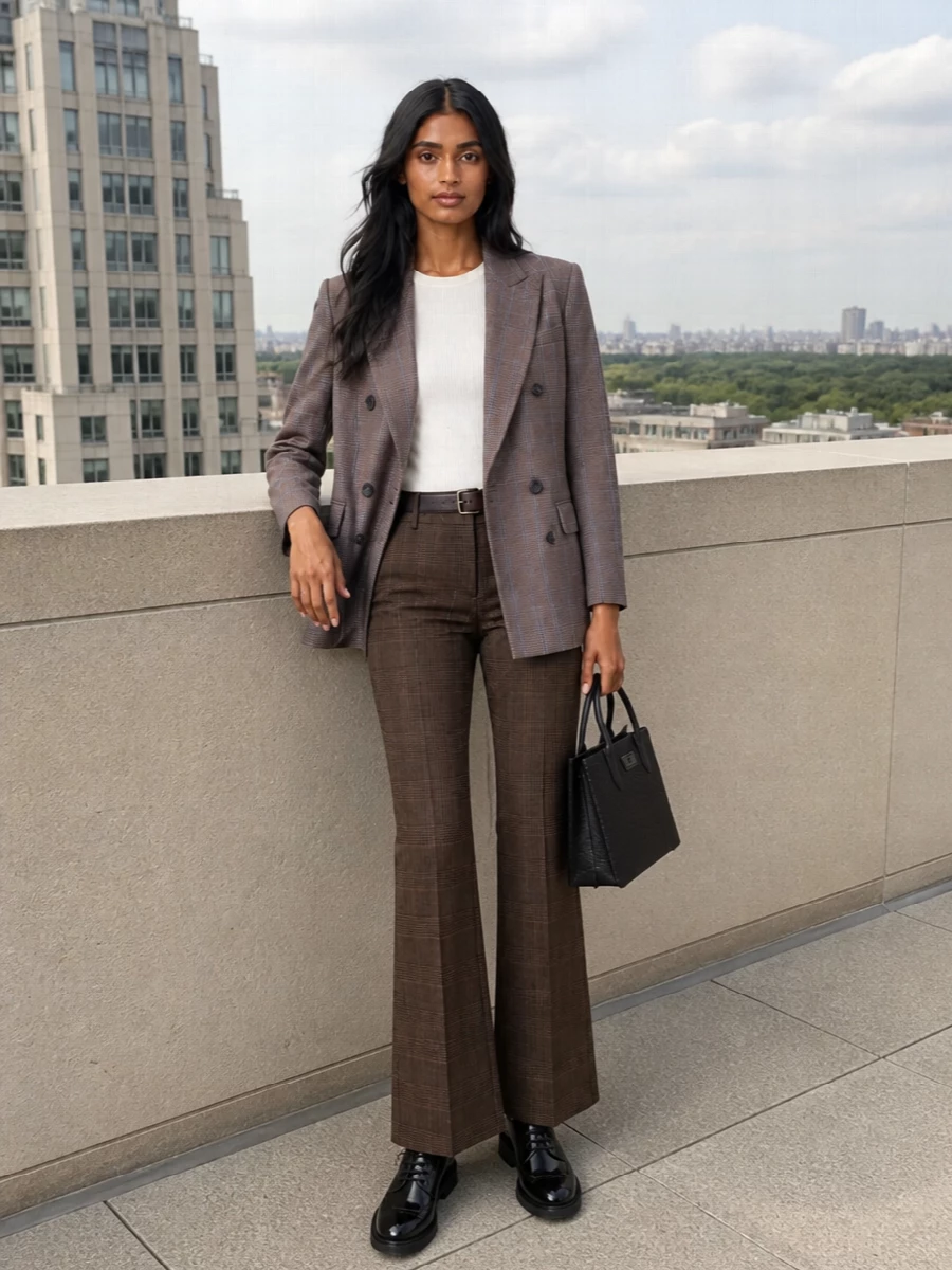 Frankie shop blazer max mara check trousers outfit