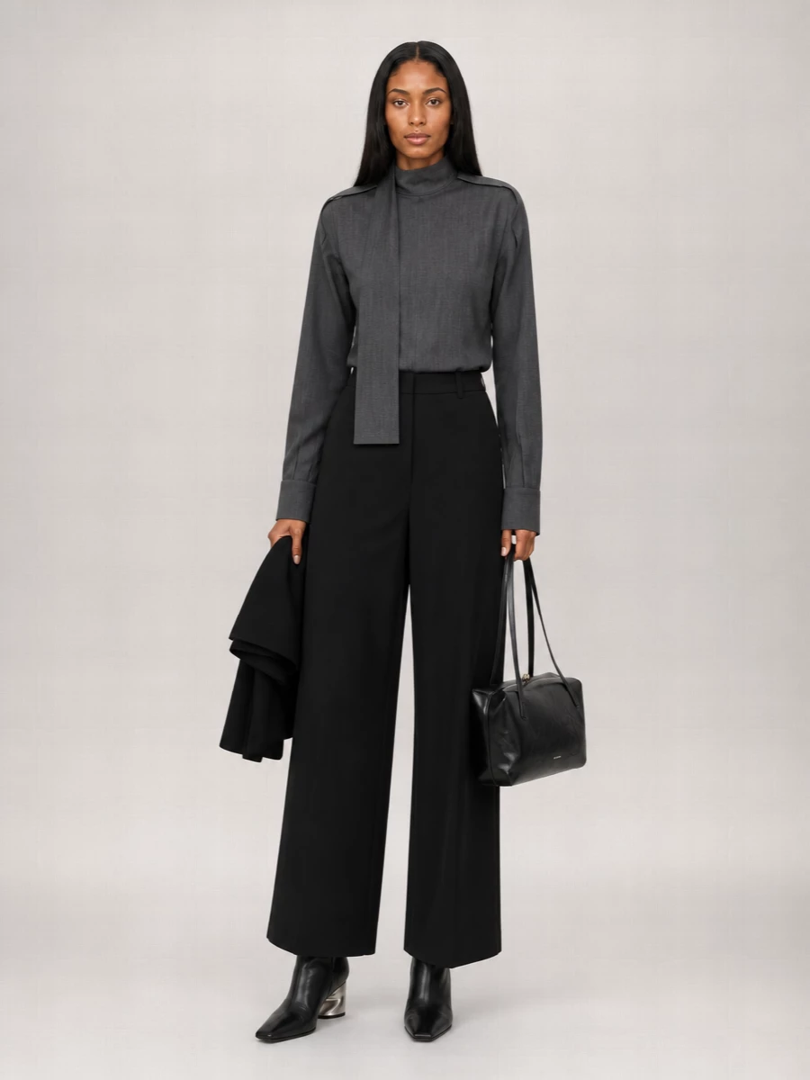 Jil Sander Wool Shirt With Scarf