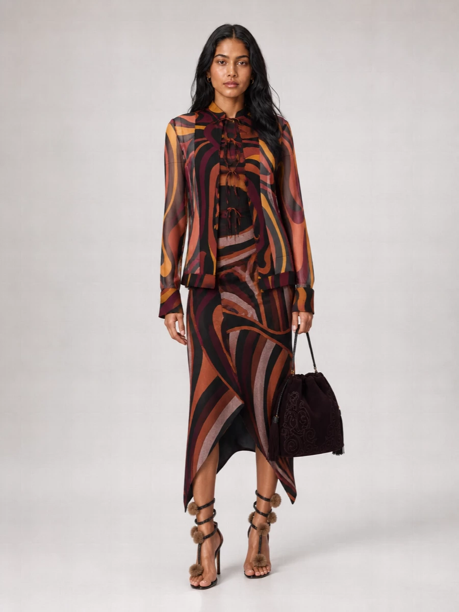 Pucci silk creponne printed shirt