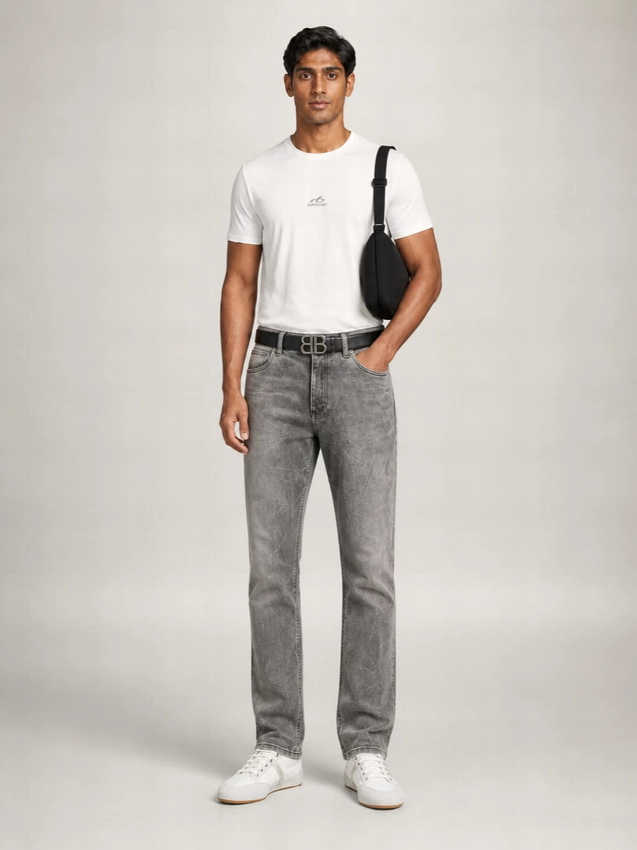 Balenciaga Cotton Ribbed-Crew-Neck Short-Sleeve Regular-Fit T-Shirt