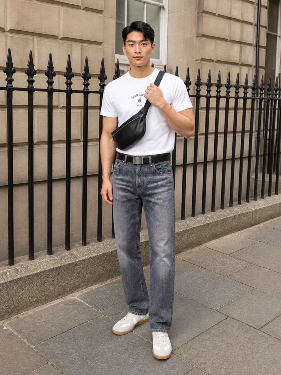 Mm6 maison margiela jeans white tee outfit