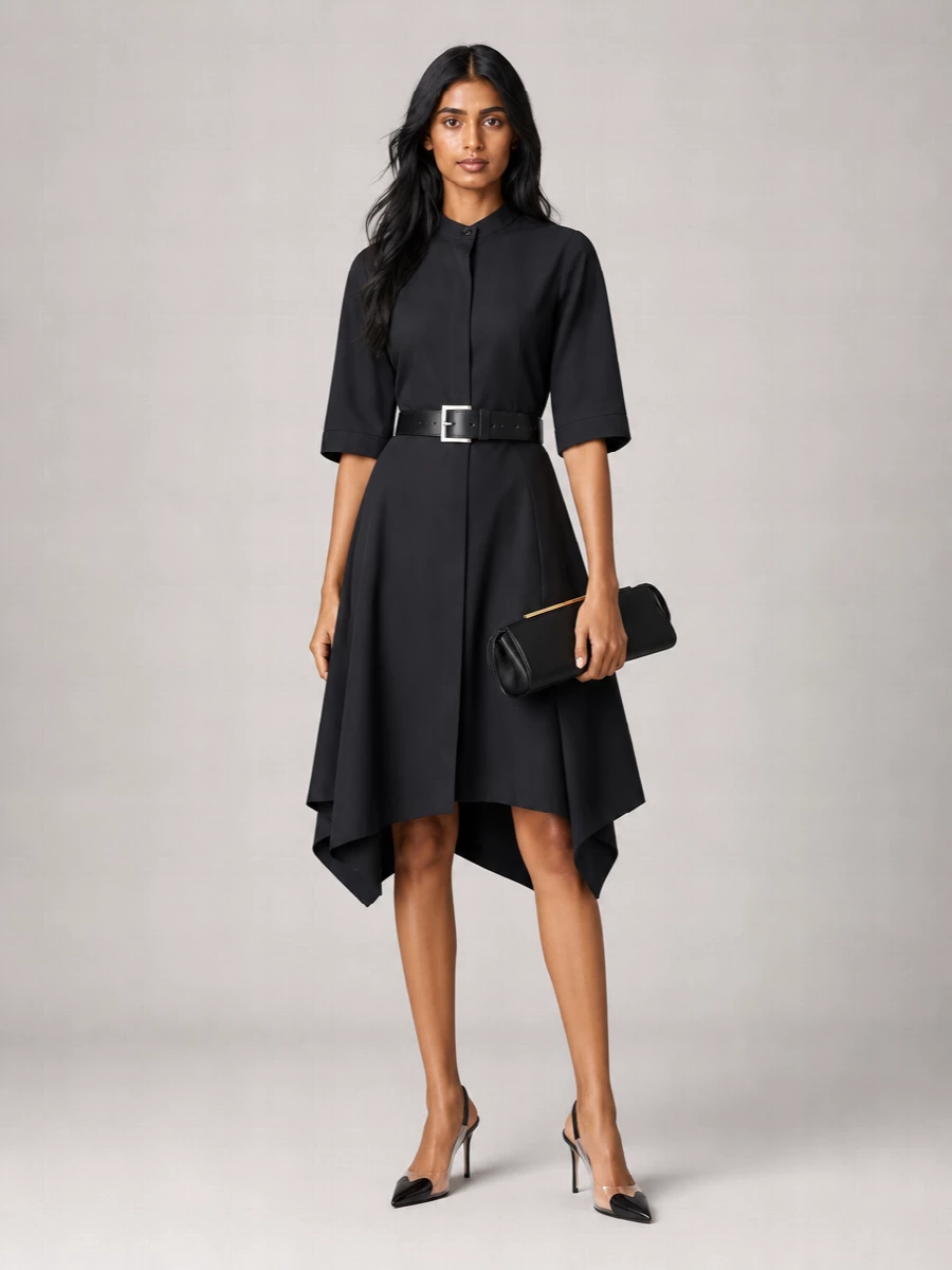 Alaïa Paneled Cotton Knee-Length Dress