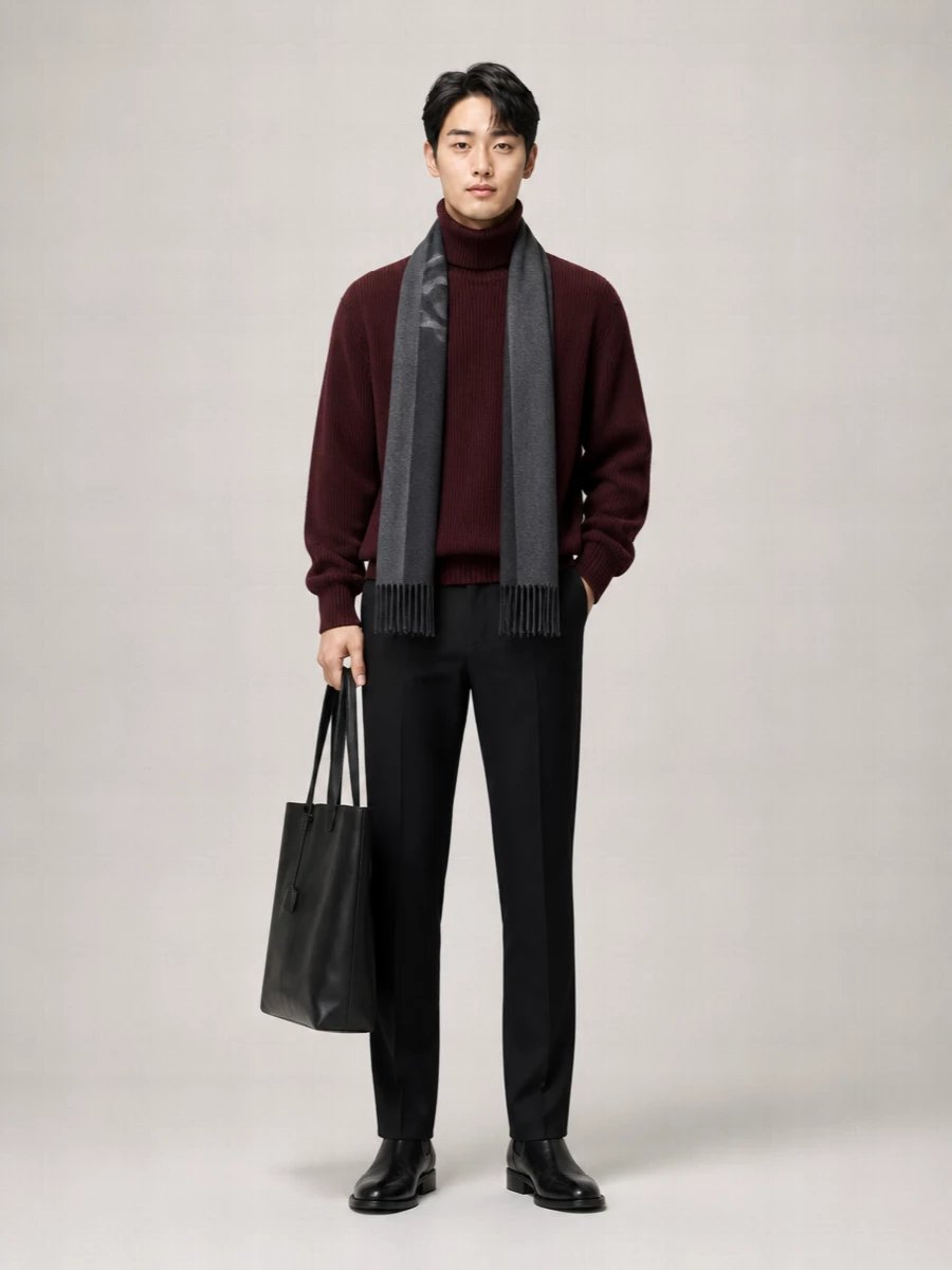 Saint Laurent Silk Fringed Scarf