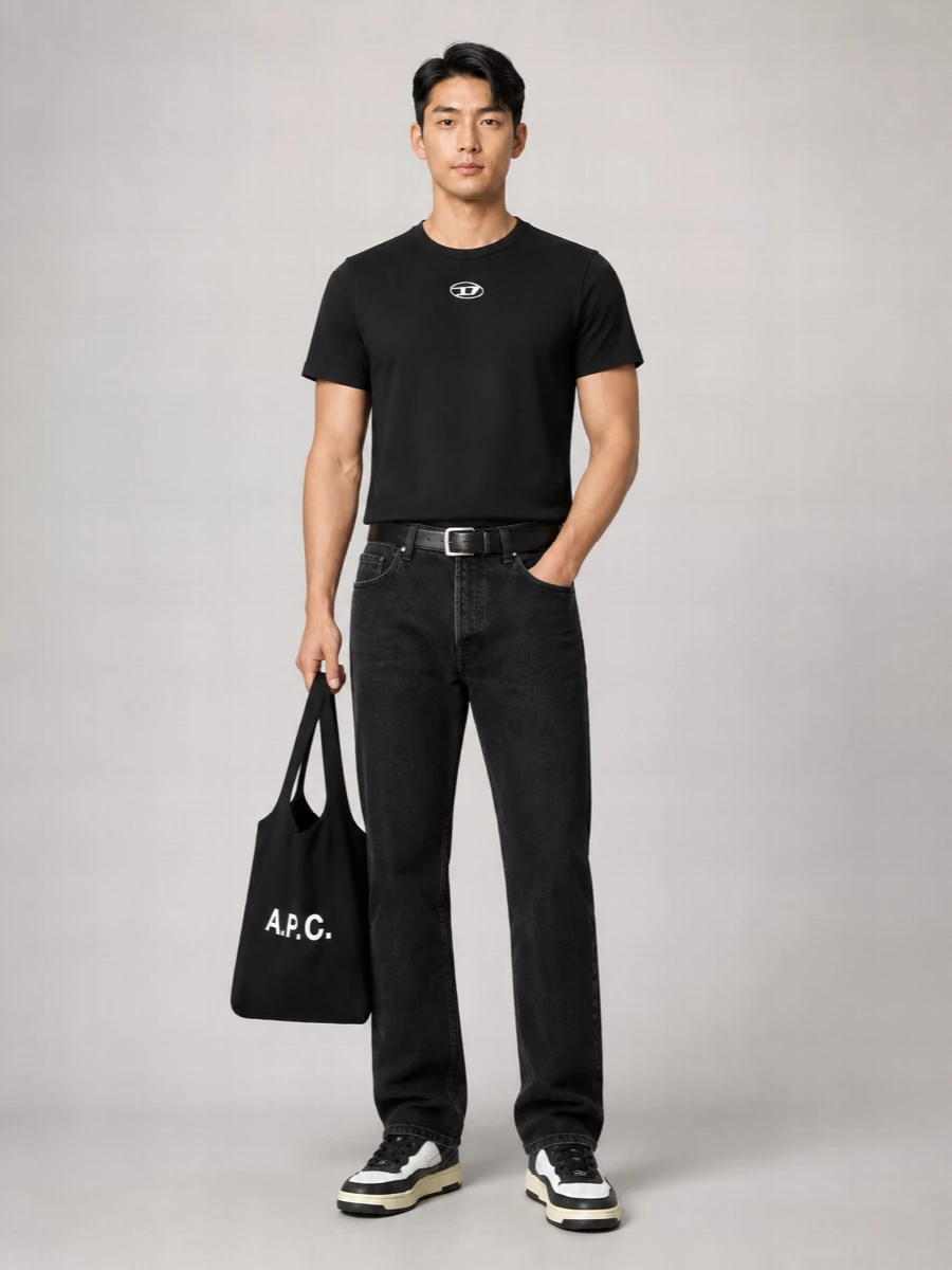 Diesel Cotton Logo Print Short Sleeve T-Shirt