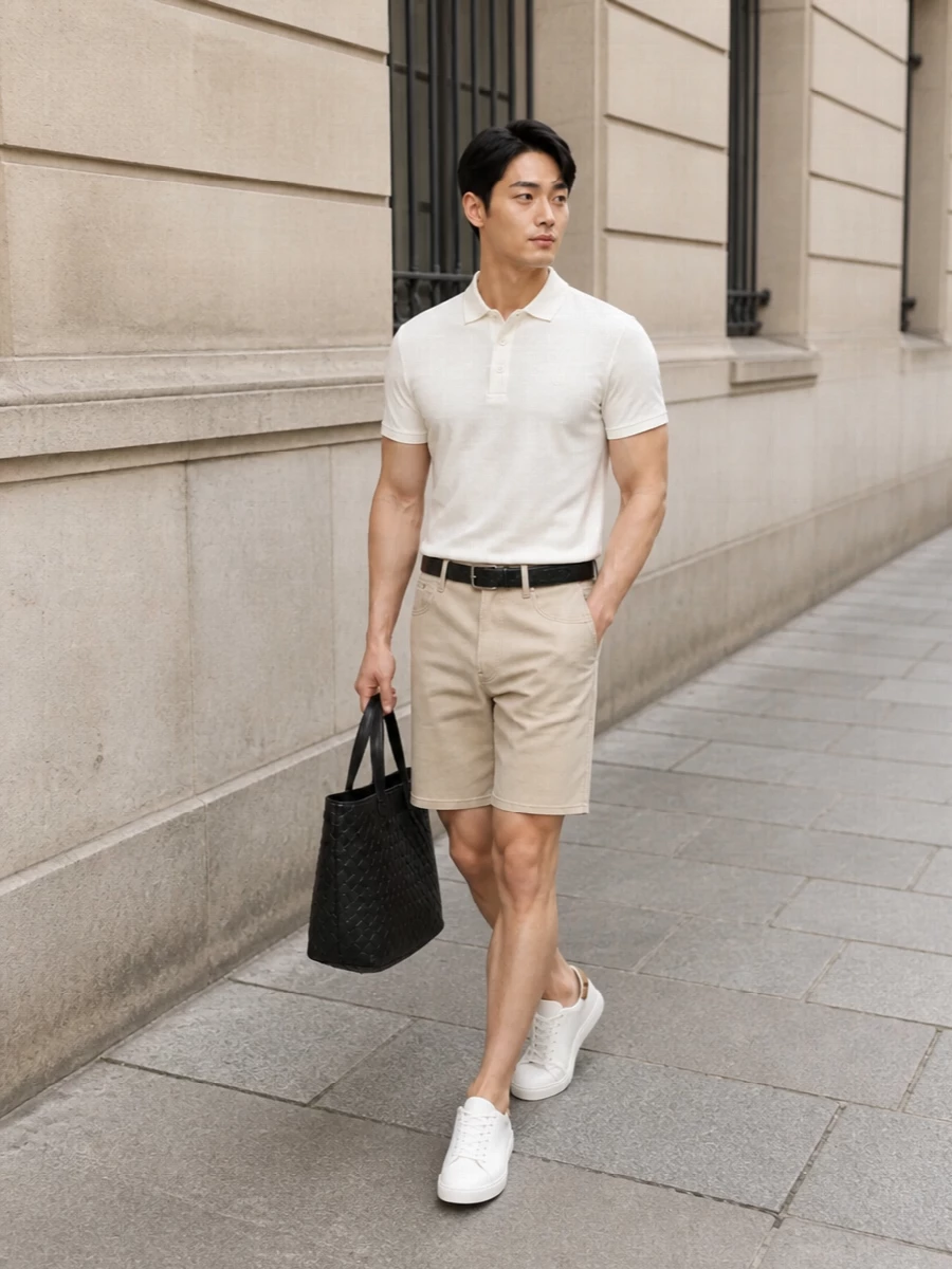 Burberry polo chino shorts preppy outfit