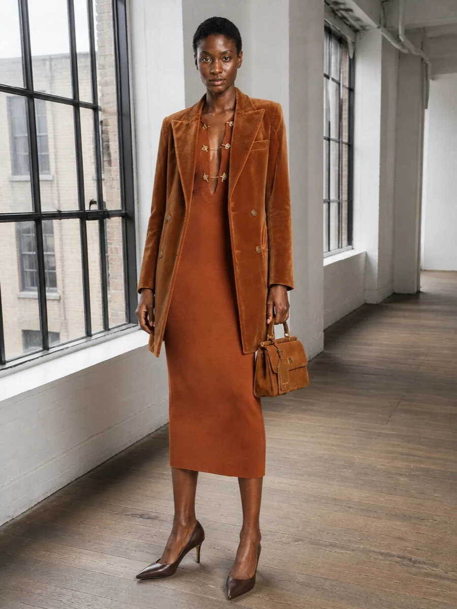 Blaze milano coat elisabetta franchi rust dress