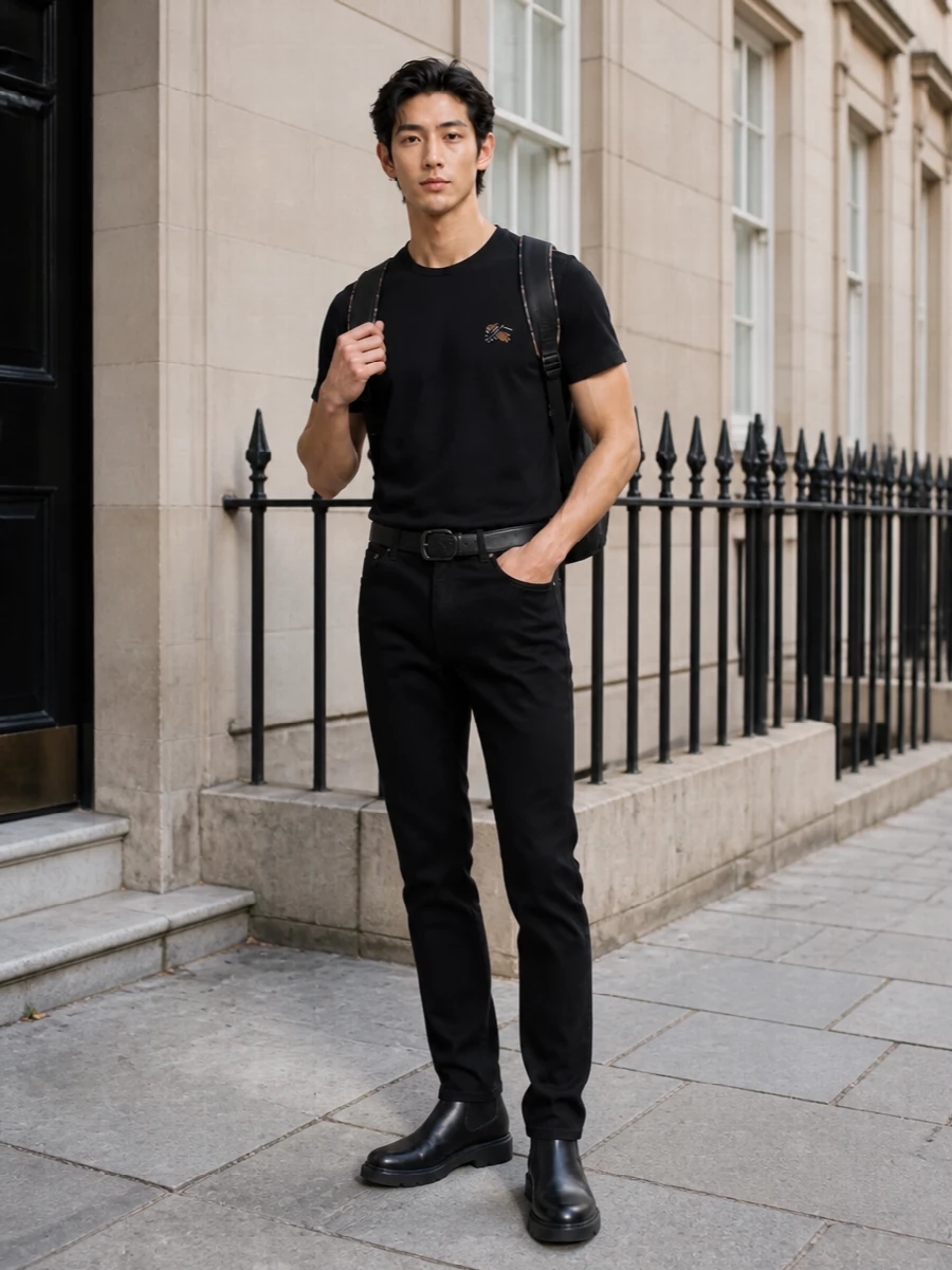 Burberry black jeans outfit chelsea boots