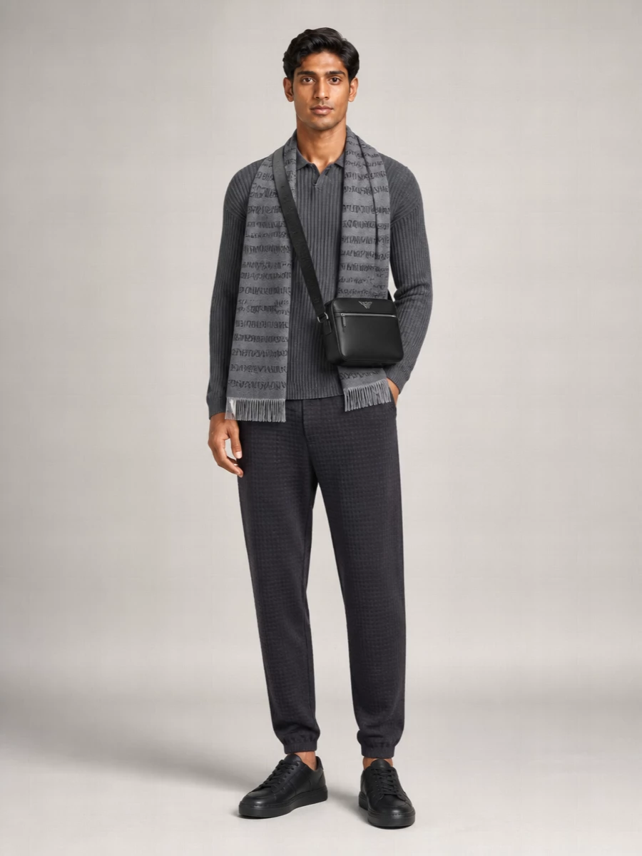 Emporio Armani Textured Straight-Leg Sweatpants