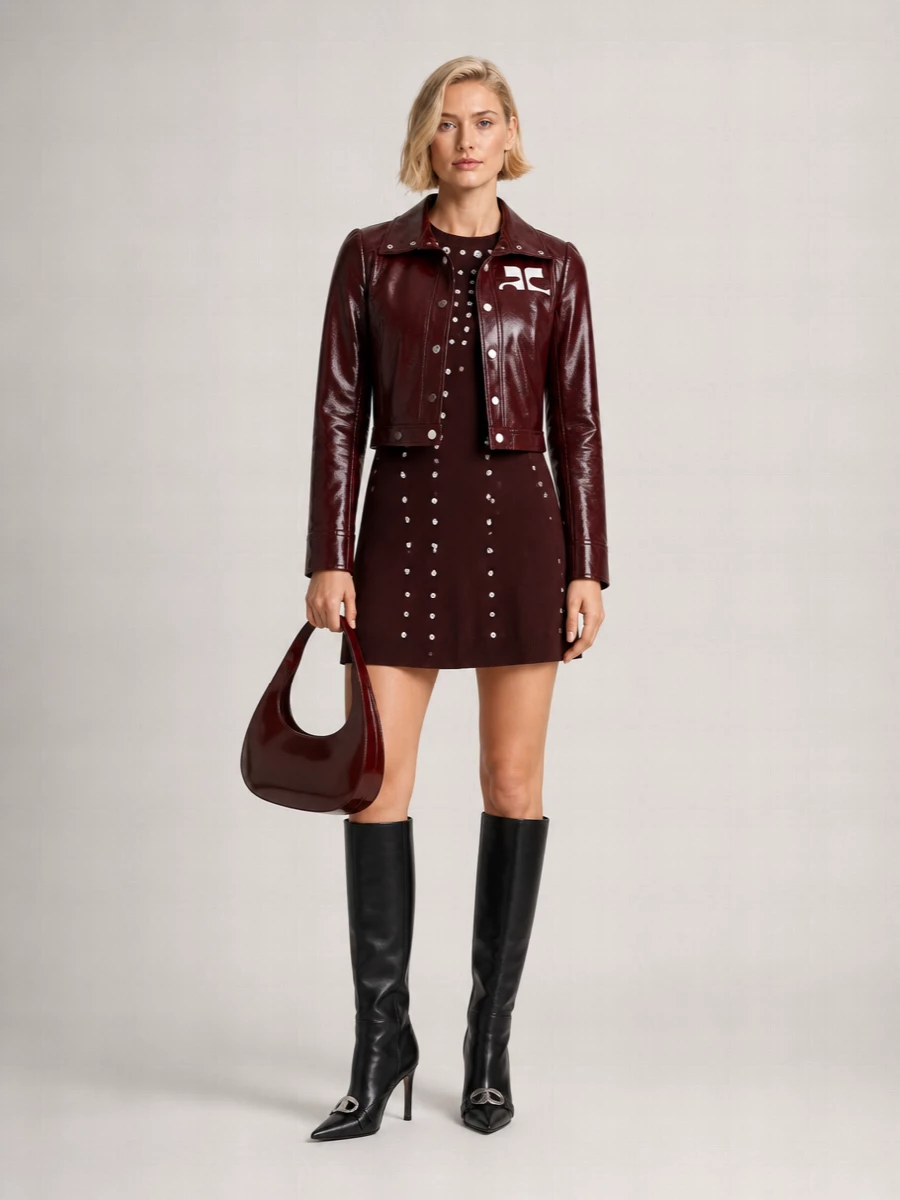 Courrèges Vinyl Blazer With Collared Neck And Long Sleeves