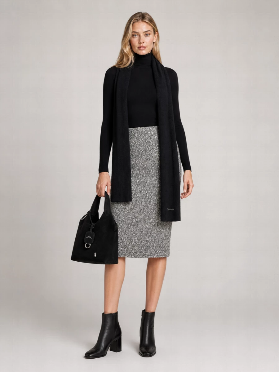 Lauren Ralph Lauren Silk Mohair Ribbed Turtleneck Sweater