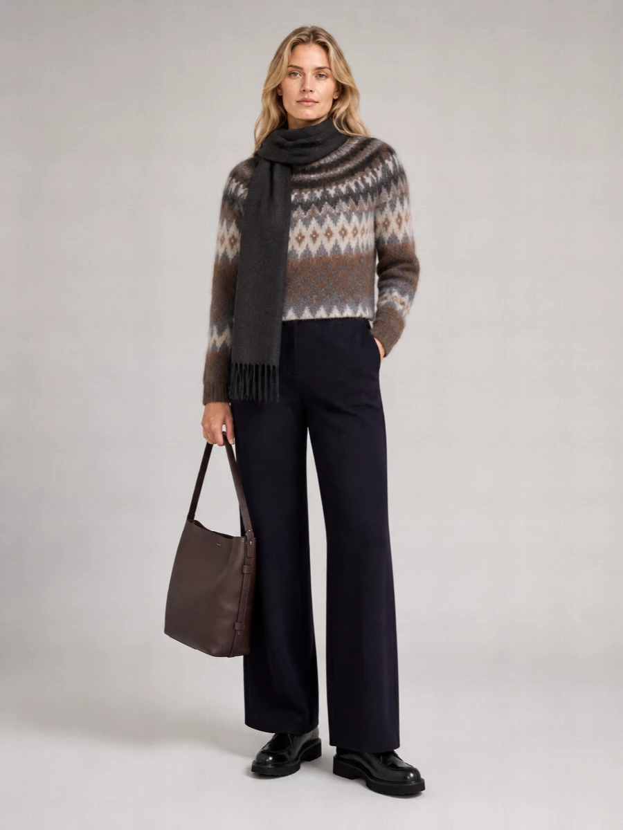 S Max Mara Mohair Jacquard Round Neck Sweater