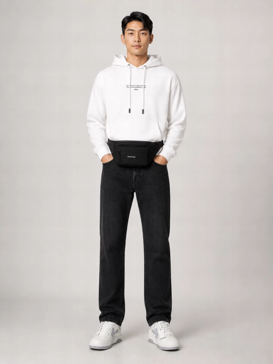 Off-White Cotton Logo Print Hoodie