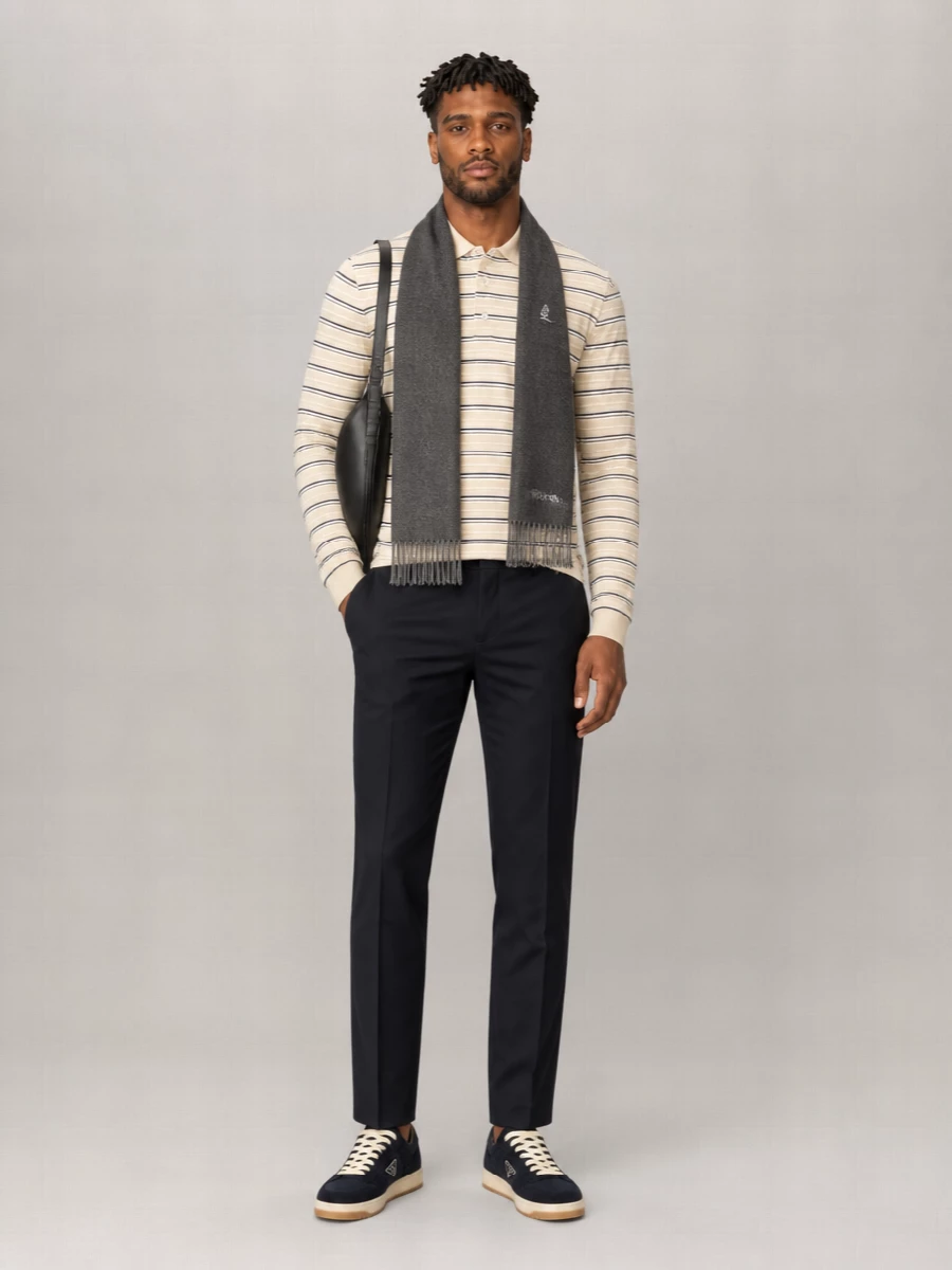 Prada Striped Piqué Slim-Fit Polo Shirt