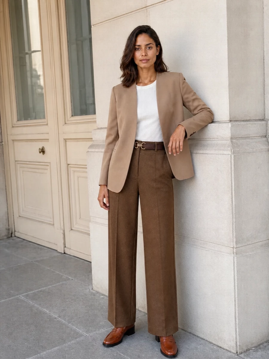Alberta ferretti camel trousers fabiana filippi blazer