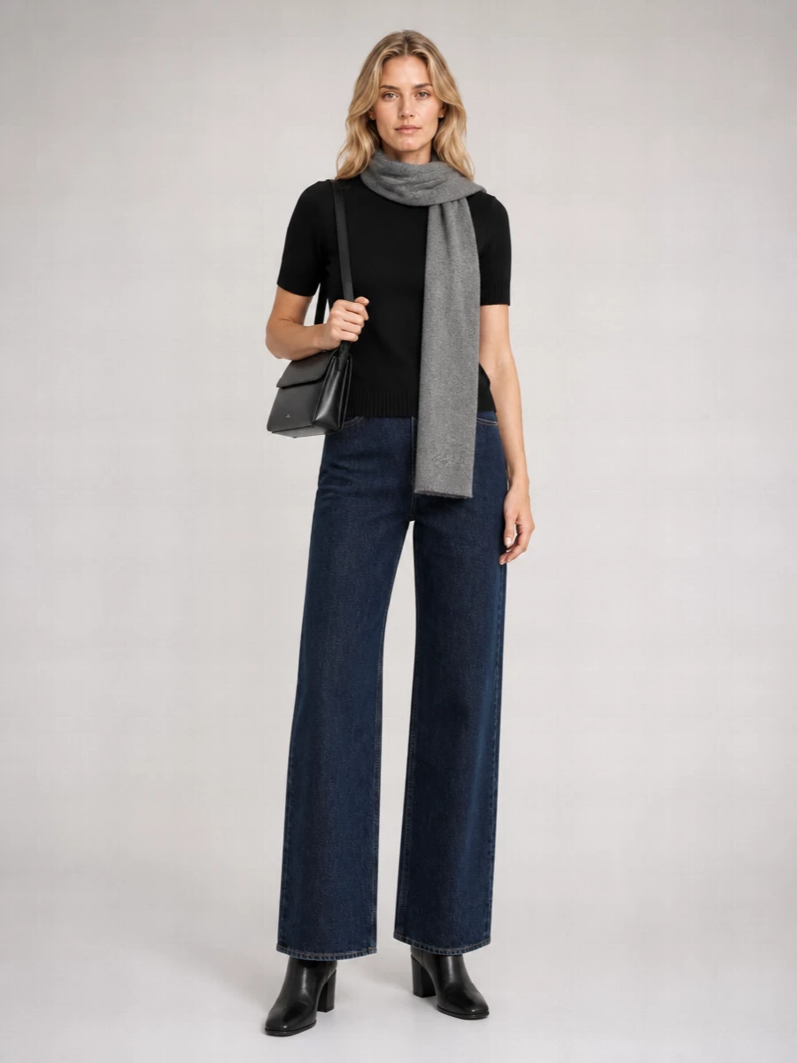 Loulou Studio Cashmere Ribbed High Neck Short Sleeve Sweater