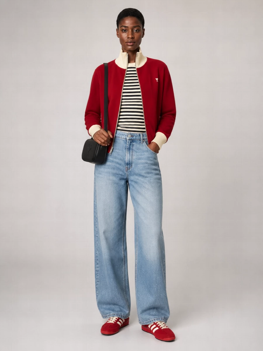 Ami Paris Cotton Zip Sweatshirt