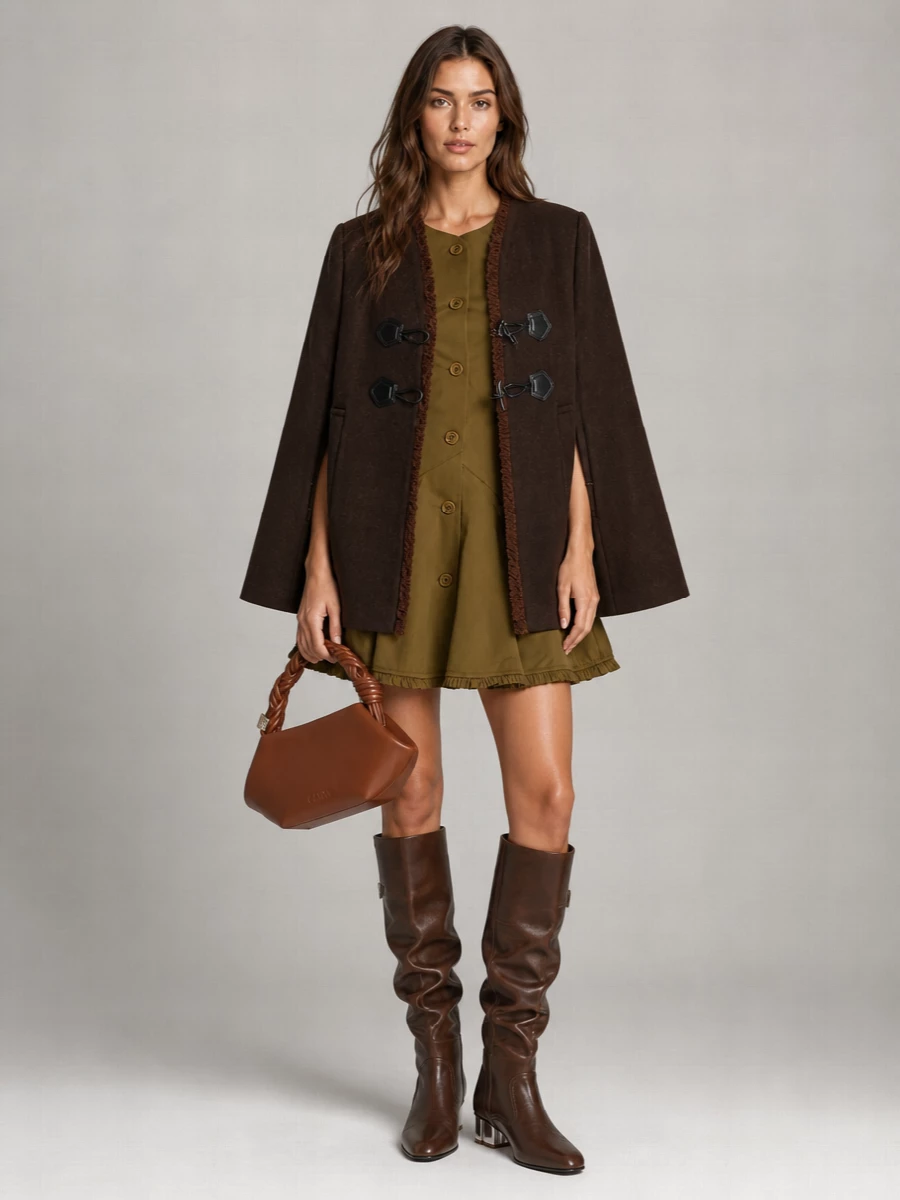 Ganni Wool Cashmere Cape
