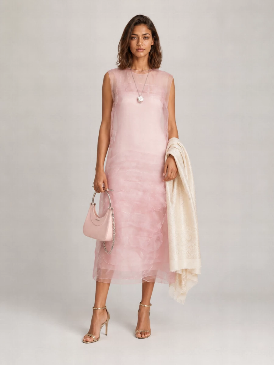 Prada Sleeveless Crew-Neck Midi Dress