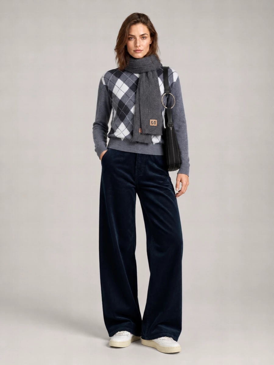 Dunst Argyle Crew Neck Jumper
