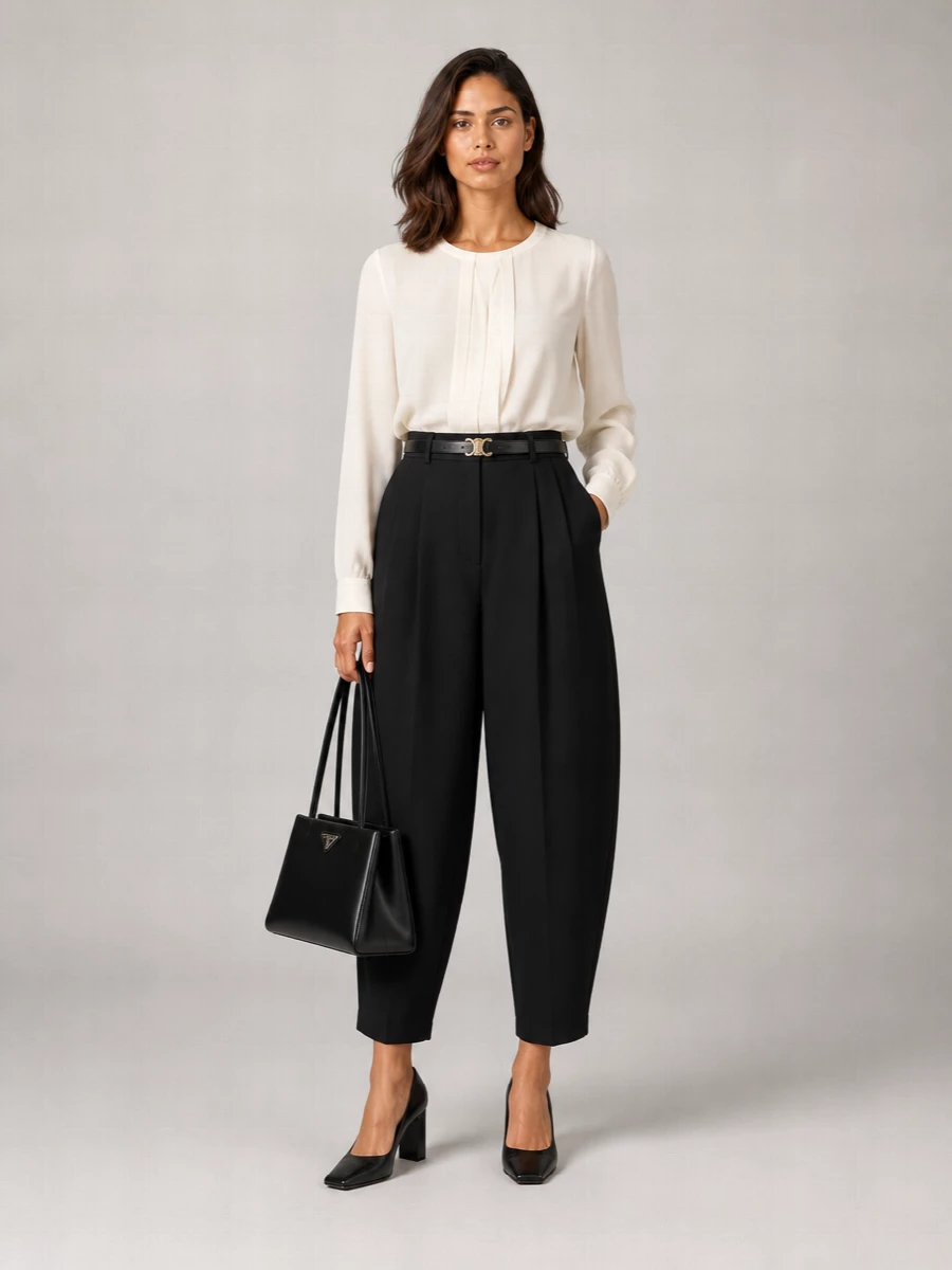 Giorgio Armani Silk High-Rise Trousers