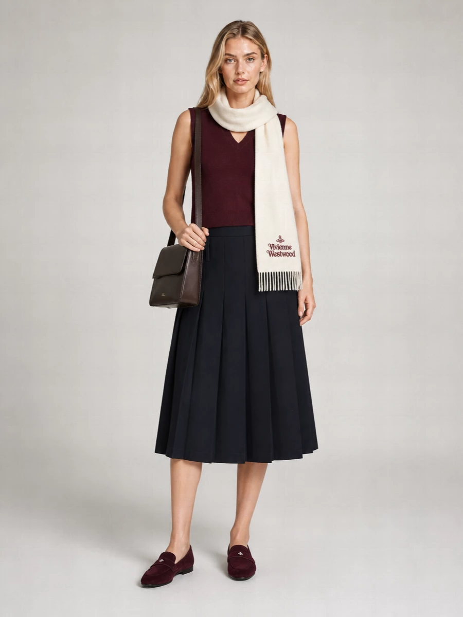 Vivienne Westwood Fringed Edges Long Scarf