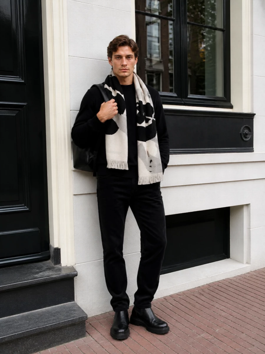Burberry black knit tailored trousers chelsea boots