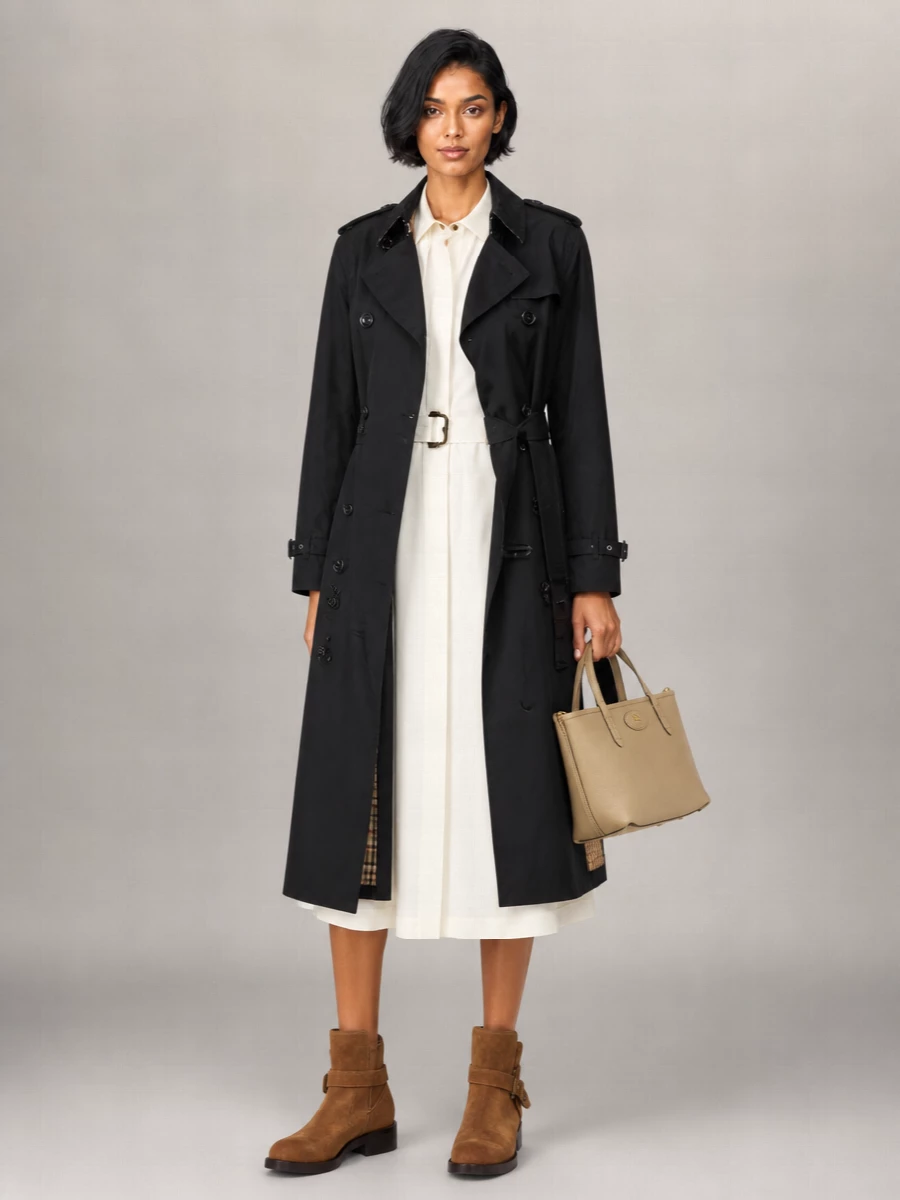 Burberry Kensington Double-Breasted Trench Coat