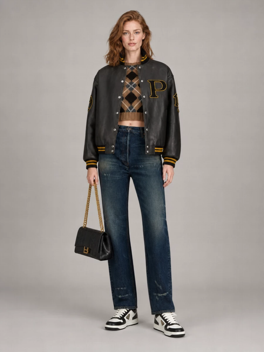 Prada Leather Bomber Jacket